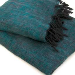 Handwoven Yak Wool Blend Blanket Large Travel Shawl, Meditation Wrap - thumbnail 2