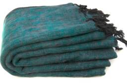 Handwoven Yak Wool Blend Blanket Large Travel Shawl, Meditation Wrap