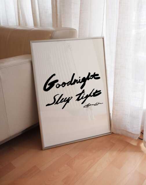 Goodnight Sleep Tight Typography Poster Print Minimalist Bedroom Wall Art For Above The Bed - image 1