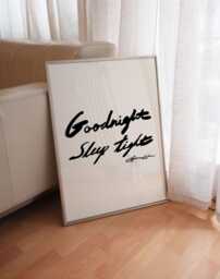 Goodnight Sleep Tight Typography Poster Print Minimalist Bedroom Wall Art For Above The Bed - thumbnail 1