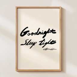 Goodnight Sleep Tight Typography Poster Print Minimalist Bedroom Wall Art For Above The Bed - thumbnail 2