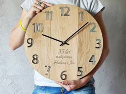 Large Wall Clock With Mirror Numbers Personalization On The Occasion Of Name-Day, Anniversary Birth, Wedding 50cm/19.29