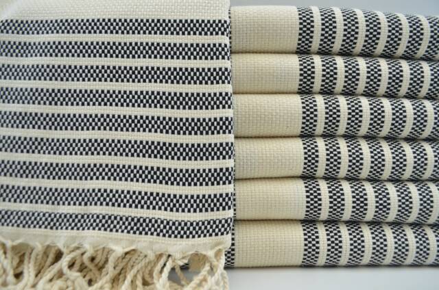 "Black Towel, Turkish Peshtemal, 40""x70" - image 1
