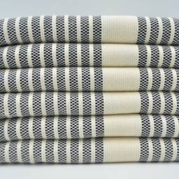 "Black Towel, Turkish Peshtemal, 40""x70" - thumbnail 3