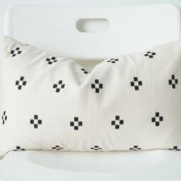 White Black Dot Block Print Mudcloth Hmong Pillow Case - thumbnail 4