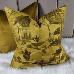 Gold Cushion Cover John Lewis Pagoda New Home Luxury Designer Handmade Pillow/(Only Cover Oriental Case - thumbnail 1