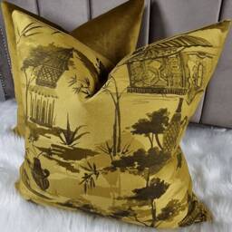 Gold Cushion Cover John Lewis Pagoda New Home Luxury Designer Handmade Pillow/(Only Cover Oriental Case - thumbnail 2