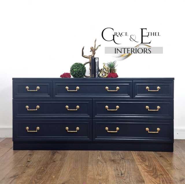G Plan, Large Chest Of Drawers, Mcm, Navy, Sideboard, Vintage Midcentury - image 1