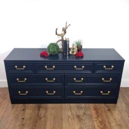 G Plan, Large Chest Of Drawers, Mcm, Navy, Sideboard, Vintage Midcentury - thumbnail 2