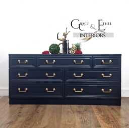 G Plan, Large Chest Of Drawers, Mcm, Navy, Sideboard, Vintage Midcentury