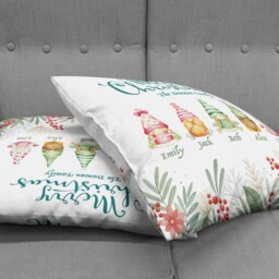 Personalised Velvet Christmas Cushion Cover Xmas Elves Pillow - thumbnail 3