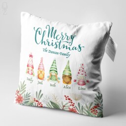 Personalised Velvet Christmas Cushion Cover Xmas Elves Pillow - thumbnail 2