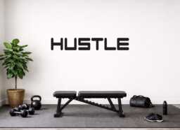Hustle Wall Sticker. Gym Quote, Strength Decal, High School Sports, Locker Room Sign, Physical Therapy & Chiropractor Office - thumbnail 1