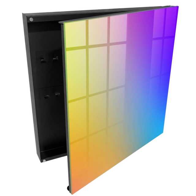 Colorful Gradient Wall Mounted Key Cabinet, Yellow Box For Wall, Abstract Abstraction, Lovers Of Intense Colors - image 1