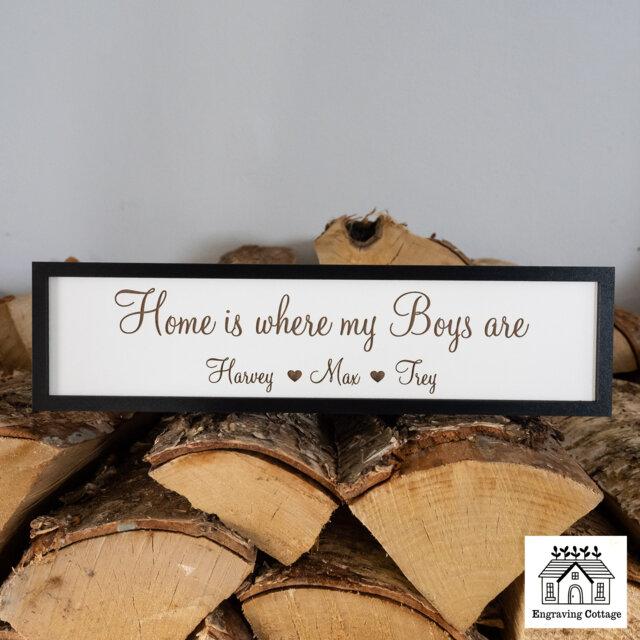 Home Is Where My Boys Are Wooden Sign For Cute Small Family Gift - image 1