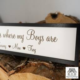 Home Is Where My Boys Are Wooden Sign For Cute Small Family Gift - thumbnail 2