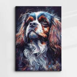 Cavalier King Charles Animal Pet Dog Abstract Painting Puppy Wall Art Framed Canvas Poster Print Home/Office Room Decor Gifts - thumbnail 3