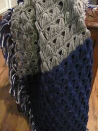 Crochet Baby Blanket ~ Dallas Cowboys Theme Colors - thumbnail 1