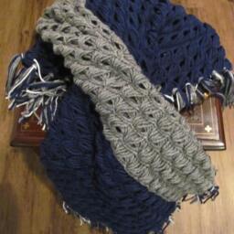 Crochet Baby Blanket ~ Dallas Cowboys Theme Colors - thumbnail 3