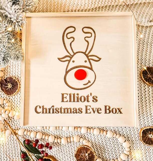 Personalized Wooden Christmas Eve Box, Engraved Family Xmas Keepsake - image 1