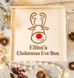 Personalized Wooden Christmas Eve Box, Engraved Family Xmas Keepsake - thumbnail 1