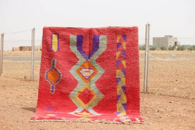 Handmade Wool Berber Rug Authentic Moroccan Boho Rug - image 1