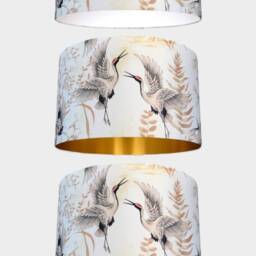 Crane Lampshade Bird Pattern With Gold Silver Or White Lining, 20cm To 45cm ?? Standard Lamp Ceiling Light Shade, Handmade By Vivid Shades - thumbnail 2