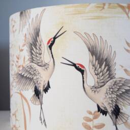 Crane Lampshade Bird Pattern With Gold Silver Or White Lining, 20cm To 45cm ?? Standard Lamp Ceiling Light Shade, Handmade By Vivid Shades - thumbnail 3