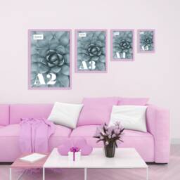 Lilac Picture Frame, Photo A2, A3, A4, A5, White Mounted Frames, Poster Thin Modern Frame Art, Home Decor