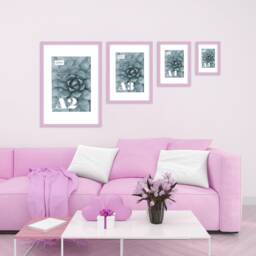 Lilac Picture Frame, Photo A2, A3, A4, A5, White Mounted Frames, Poster Thin Modern Frame Art, Home Decor - thumbnail 2