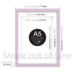 Lilac Picture Frame, Photo A2, A3, A4, A5, White Mounted Frames, Poster Thin Modern Frame Art, Home Decor - thumbnail 3