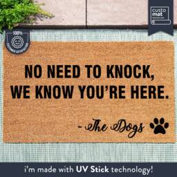 Personalized Dog Doormat - No Need To Knock, We Know You're Here Name Animal Lover Gift Custom Coir Mat - thumbnail 1