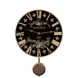 Personalized Black Toile Clock - Elegant French Country Style - thumbnail 2