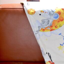Organic Cotton Baby Blanket Grey Flannel Stroller Blanket - thumbnail 4
