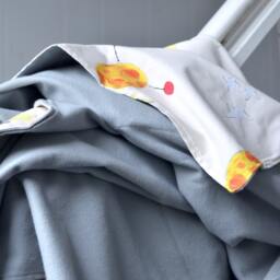 Organic Cotton Baby Blanket Grey Flannel Stroller Blanket - thumbnail 2