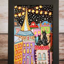 stained Glass Painting, Unique Home Decor, Wall Decoration, Handmade, Urban Art, Cats, Small Christmas Gift Idea, Custom Decor - thumbnail 2