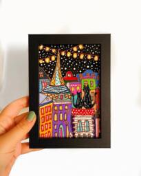 stained Glass Painting, Unique Home Decor, Wall Decoration, Handmade, Urban Art, Cats, Small Christmas Gift Idea, Custom Decor - thumbnail 1