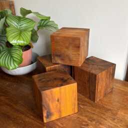 Hand-Finished Reclaimed Oak Plinth, Rustic Display Block, Plant Stand, Sculpture Base - thumbnail 2