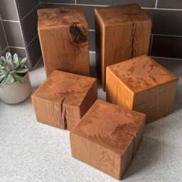 Hand-Finished Reclaimed Oak Plinth, Rustic Display Block, Plant Stand, Sculpture Base - thumbnail 3