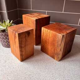 Hand-Finished Reclaimed Oak Plinth, Rustic Display Block, Plant Stand, Sculpture Base - thumbnail 2