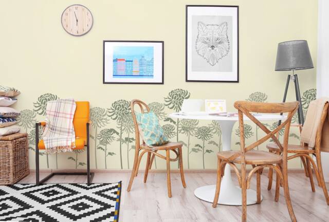 Chrysanthemum Stencil Reusable Floral Wall & Furniture Decor - image 1