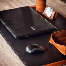 Leather Desk Set, Graduation Gifts For Him, Mouse Pad, Keyboard Mat, Accessories, Office Storage Organization, Blotter Pad - thumbnail 2