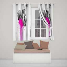 Masked Cowgirl Riding Syringe Pink Splash Pop Art Distinctive Wall Home Decor Readymade Eyelet Ring Top Thermal 100% Blackout Curtains - thumbnail 2