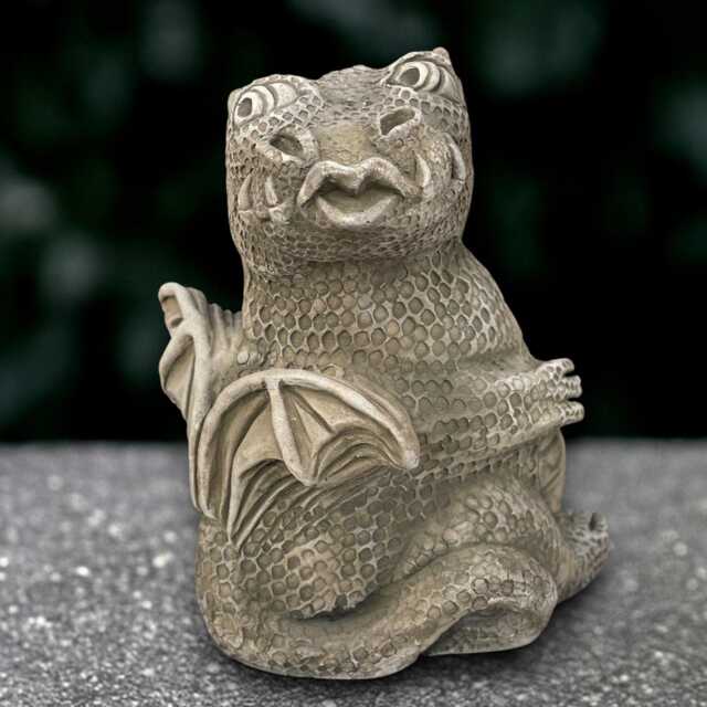 Siting Dragon Sculpture Outdoor Statue Cement Ornament Dragon Lover Gift Handmade Front Door Decoration Wildlife Art - image 1