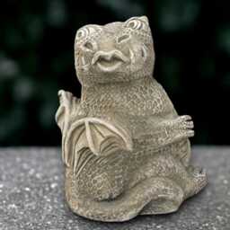 Siting Dragon Sculpture Outdoor Statue Cement Ornament Dragon Lover Gift Handmade Front Door Decoration Wildlife Art - thumbnail 3