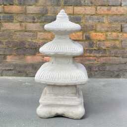Chinese Cement Pagoda Statue Concrete Garden Lantern Figure Japanese Temple Sculpture Zen Ornament Handmade Outdoor Asian Decor Gift - thumbnail 3