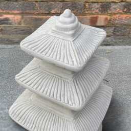 Chinese Cement Pagoda Statue Concrete Garden Lantern Figure Japanese Temple Sculpture Zen Ornament Handmade Outdoor Asian Decor Gift - thumbnail 2