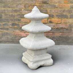 Chinese Cement Pagoda Statue Concrete Garden Lantern Figure Japanese Temple Sculpture Zen Ornament Handmade Outdoor Asian Decor Gift