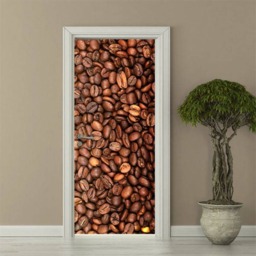 Coffee Beans Wall Decal, Sticker, Door Mural, Wallpaper, Home Design Covering - thumbnail 1