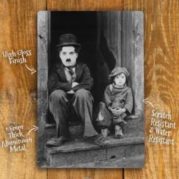Home Wall Art Print Vintage Chaplin The Kid Metal Classic Photograph Cinema Plaque, Waterproof, 200mm X 305mm - thumbnail 2